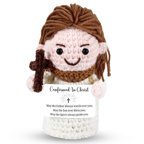 Positive jesus crochet doll - jesus,